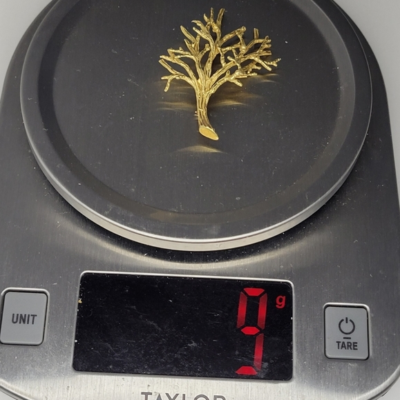 Tree brooch 14k solid yellow gold 9 grams - Picture 5 of 5